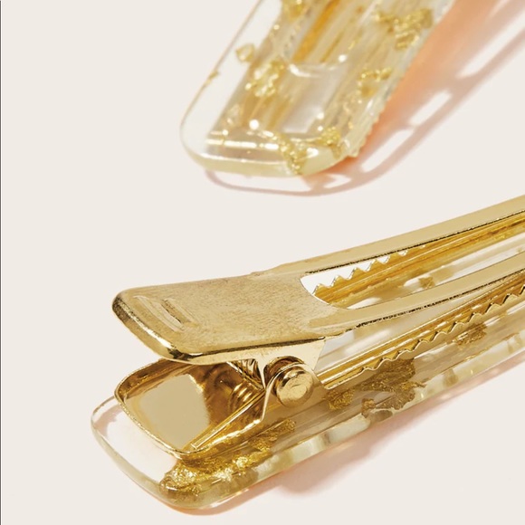 ๐ LAST SET ๐ Gold Speck Vintage Hair Clip Set - Picture 2 of 4